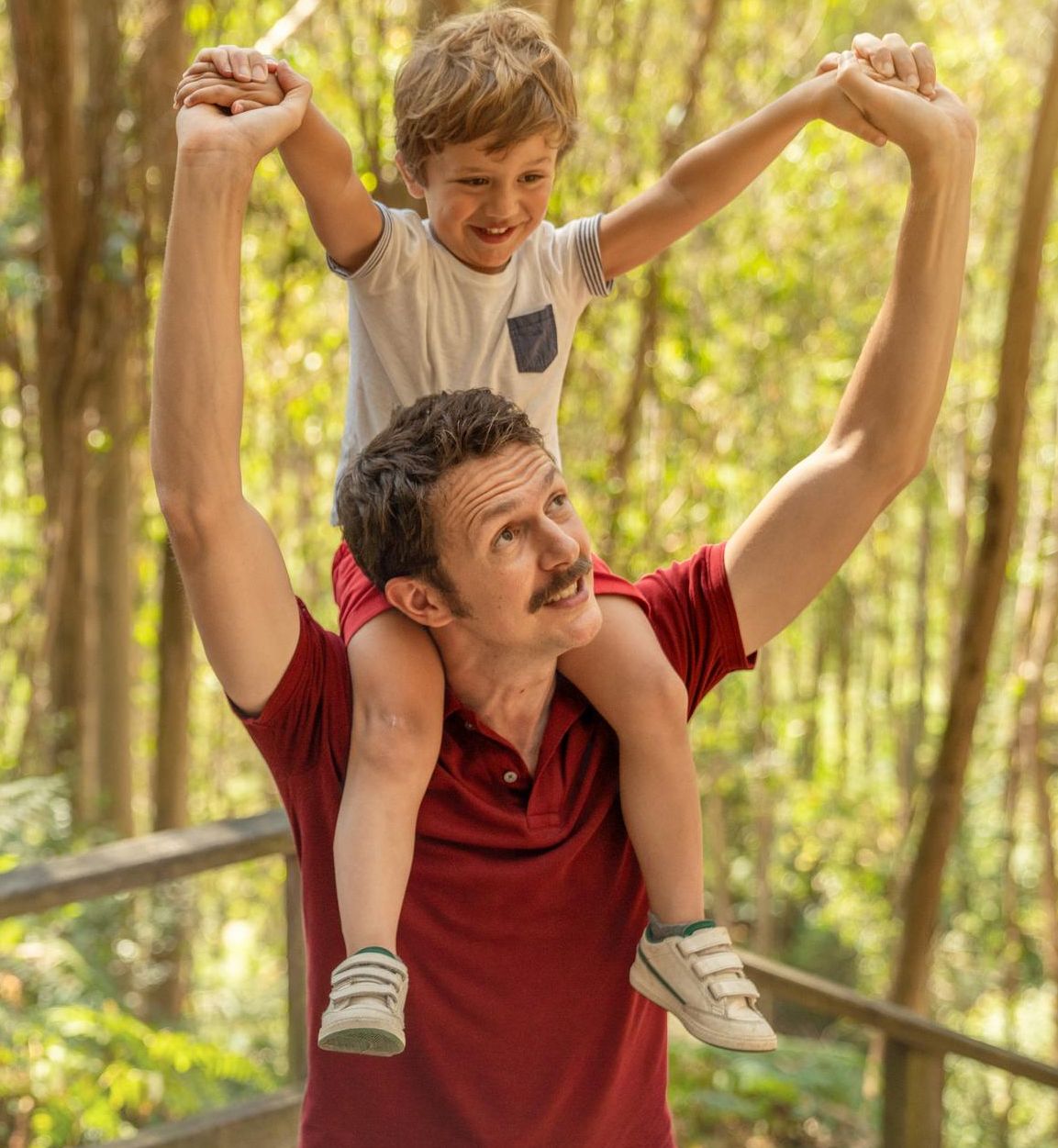 Dad with kid in nature