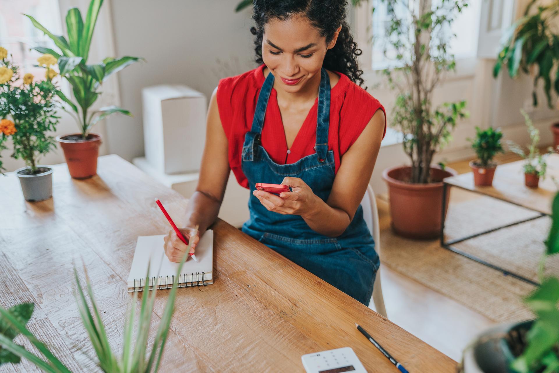 Woman watching her phone