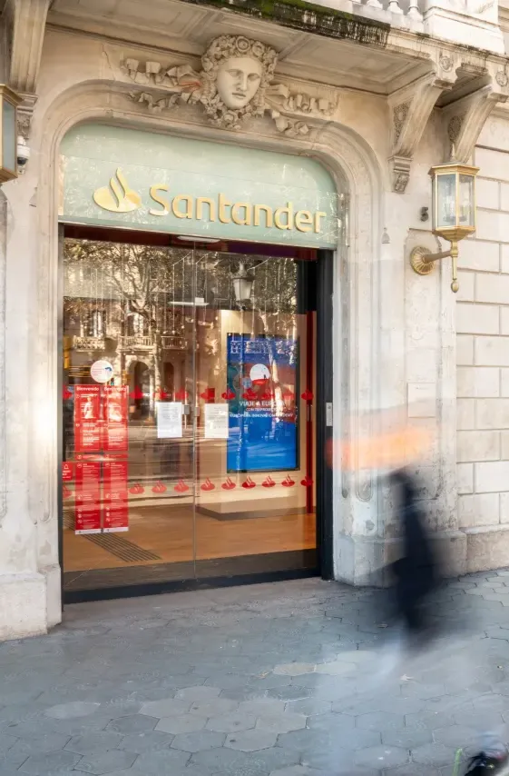 etalage van de Santander-bank