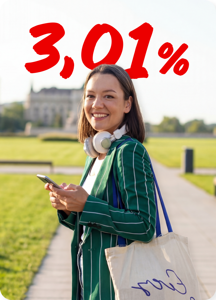 een vrouw op haar telefoon